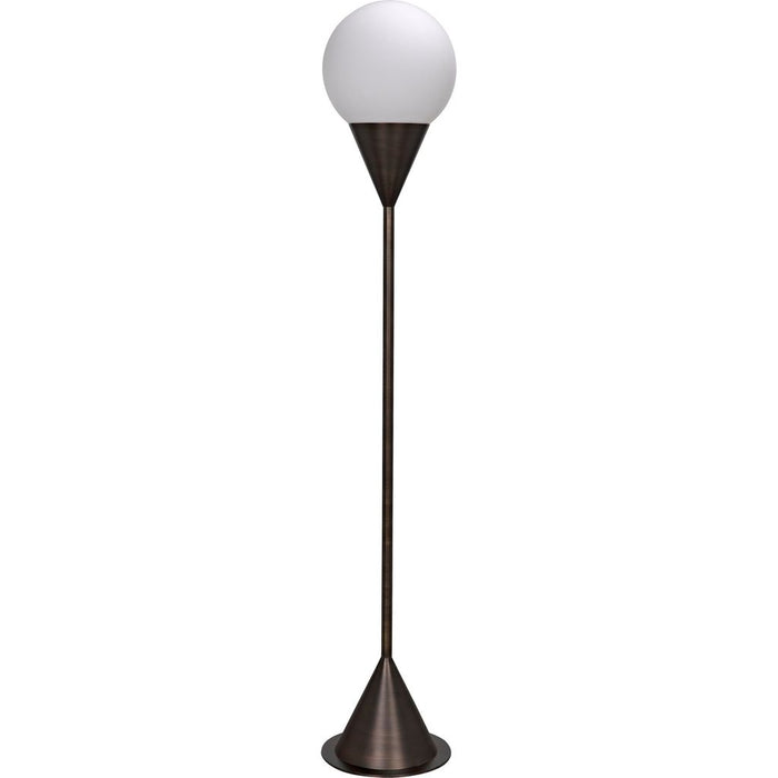 Primary vendor image of Noir Cone Floor Lamp, Aged Brass Finish - Industrial Steel