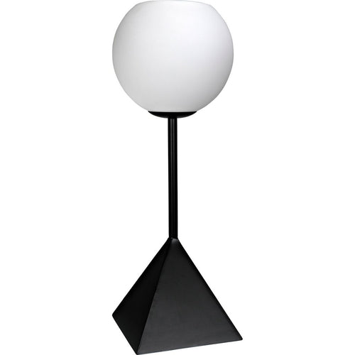Primary vendor image of Noir Berlin Table Lamp - Insdustrial Steel & Frosted Glass, 10"