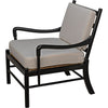 Noir Kevin Chair w/ Rattan, Hand Rubbed Black, 30" W