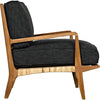 Noir Allister Chair, Gray US Made Cushions - Teak, Rattan & Cement Fabric, 29" W