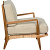 Noir Allister Chair, White US Made Cushions, 29" W