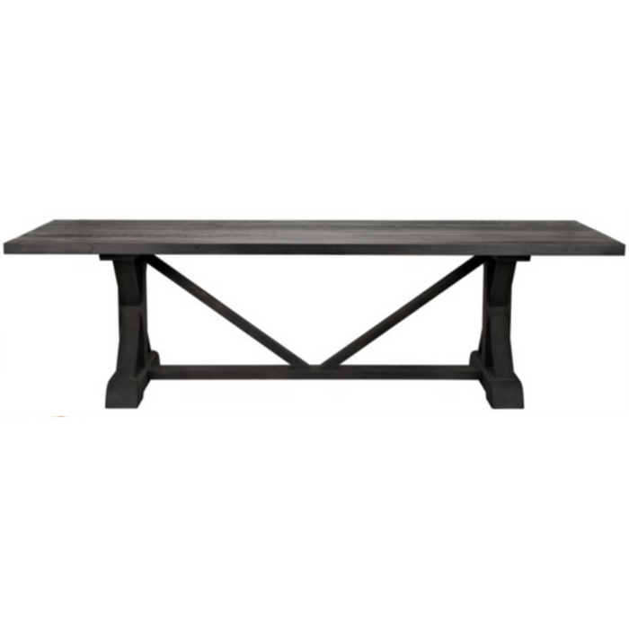 CFC X Reclaimed Lumber Dining Table, Black Wax, 120" L-Dining Tables-CFC-Heaven's Gate Home, LLC