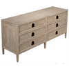 CFC Lewis 6-Drawer Reclaimed Lumber Dresser, Gray Wash-Dressers-CFC-Heaven's Gate Home, LLC