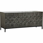 CFC Hadley Reclaimed Walnut/Steel Hand-Carved 9-Drawer Buffet, 74" W