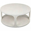 CFC Gimso Reclaimed Alder Wood Round Coffee Table, White, 40" Dia. (Small)