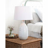 Coastal Living Glimmer Ceramic Table Lamp, Pearlized White