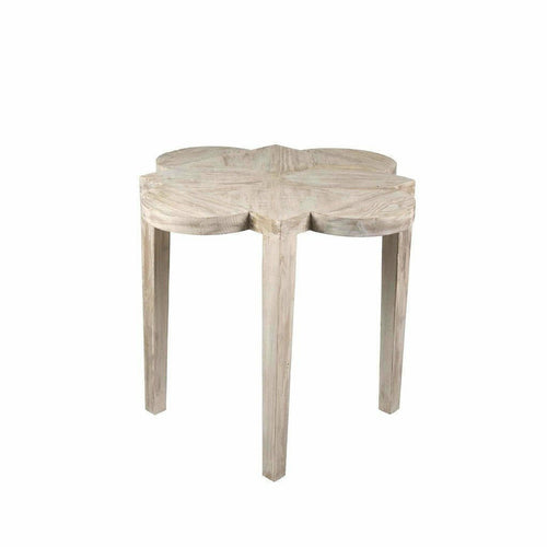 CFC Quatre Feuille Reclaimed Lumber Side Table, Gray Wash-Side Tables-CFC-Heaven's Gate Home, LLC