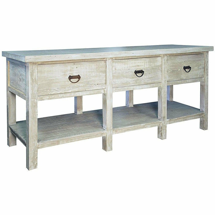 CFC 3-Drawer Reclaimed Lumber Console Table, Gray Wash-Console Tables-CFC-Heaven's Gate Home, LLC